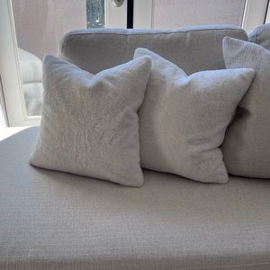 White Faux Fur Pillows Set of Two Matching